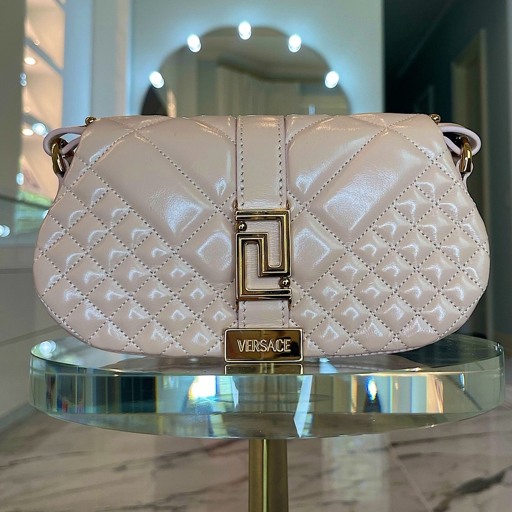 NWT Versace Greca Goddess Mini Quilted Leather Bag